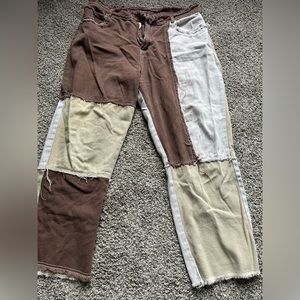 Plus cut and Sew raw hem jeans